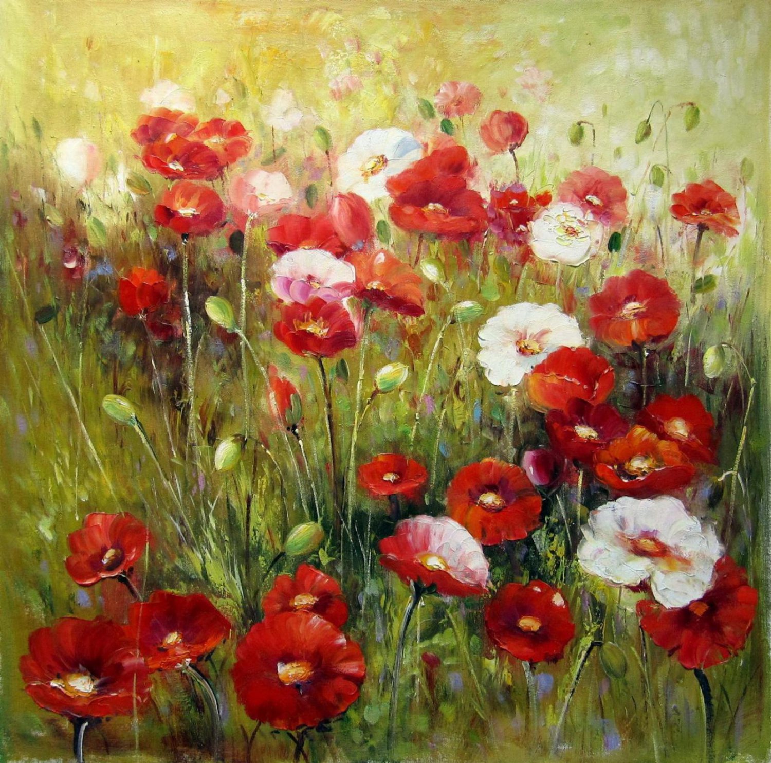 Flowe field 31.5x31.5 in. Oil Painting Canvas Art Wall Decor modern04D