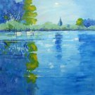 Lake 31.5x31.5 in.  Oil Painting Canvas Art Wall Decor modern001