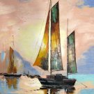 Tall ship 24x48 in.  Oil Painting Canvas Art Wall Decor modern01D