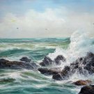Seawave 24x48 in.  Oil Painting Canvas Art Wall Decor modern501