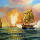 Naval battle 24x48 in.  Oil Painting Canvas Art Wall Decor modern206