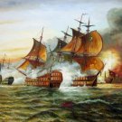Naval battle 24x48 in.  Oil Painting Canvas Art Wall Decor modern08D