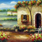 Mediterranean 16x20 in. stretched Oil Painting Canvas Art Wall Decor modern423