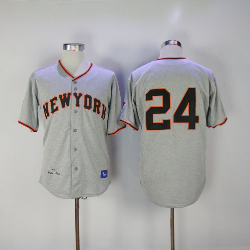 San Francisco Giants 24 Willie Mays Gray Cool Base Throwback Jersey M-XXXL