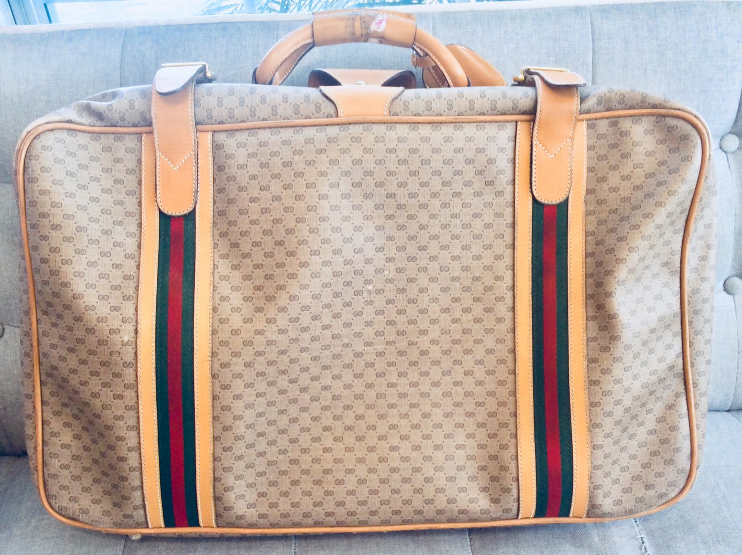 Authentic Vintage Gucci suitcase, luggage, monogram