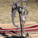 Frog Port Roller Curb Bit Engraved German Silver Copper Overlay Slobber Chains