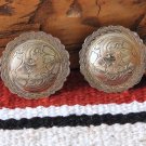 White Bronze Pair Floral Loop Back Rosettes from Bo Bonds Bill Stewart Design