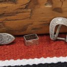 Vintage Fleming SOLID STERLING SILVER 1/2" Buckle Set Excellent Condition