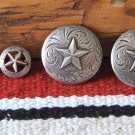 SOLID STERLING SILVER Pair Star Rosettes and Conchos Bo Bonds from Vintage