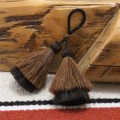 Double 3" Tassel Mule Tail Cut Black and Sorrel NEW