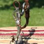 NEW Antiqued Frog Port Roller Curb Bit Engraved German Silver & Copper Overlay