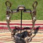 NEW Antiqued Frog Port Roller Curb Bit Engraved German Silver & Copper Overlay