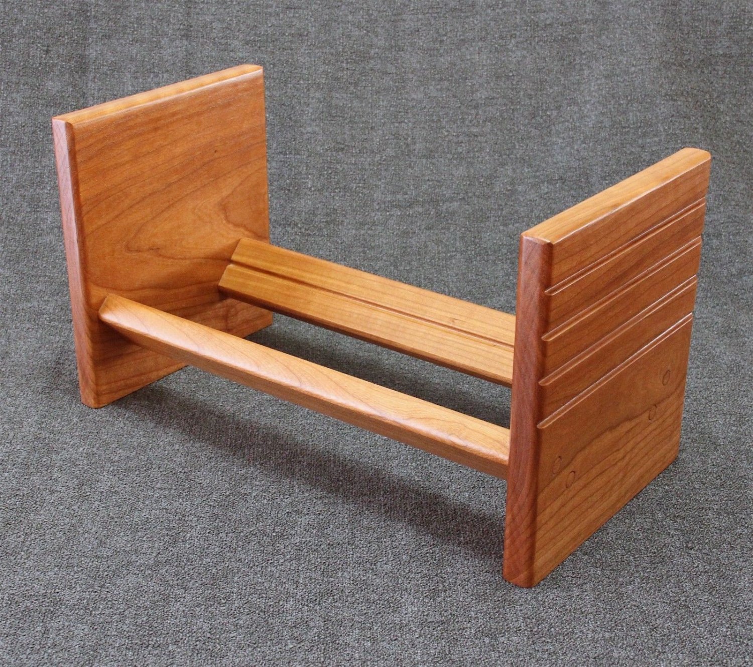Solid Cherry Handcrafted Rack Bookshelf for Books, CDs, DVDs, 7" REEL Tapes, 45s