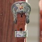 Harness Leather Slide Ear Headstall GERMAN SILVER Floral Overlay Buckles NEW