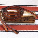 Jones Leather USA Medium Oil Split Reins Braided Leather Accents Bridle Leather