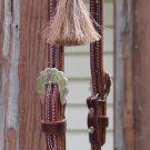 Reinsman Latigo Slide Ear Headstall with Vintage Circle Y Scalloped Buckles NWT