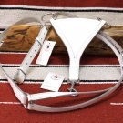 Champion Turf White Leather Thoroughbred Horse Racing Yoke & Fork NOS