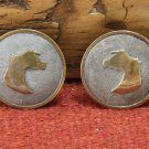 Vintage STERLING OVERLAY Arab Rosettes Conchos Mexico 1-3/4" Loop Backs