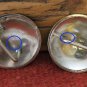 Vintage STERLING OVERLAY Arab Rosettes Conchos Mexico 1-3/4" Loop Backs