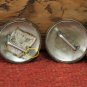 Vintage STERLING OVERLAY Arab Rosettes Conchos Mexico 1-3/4" Loop Backs