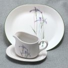 Corelle Coordinates Shadow Iris Gravy Boat & Under Plate + Serving Platter EUC