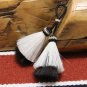 Double 3" Tassel Mule Tail Cut Black and White NEW