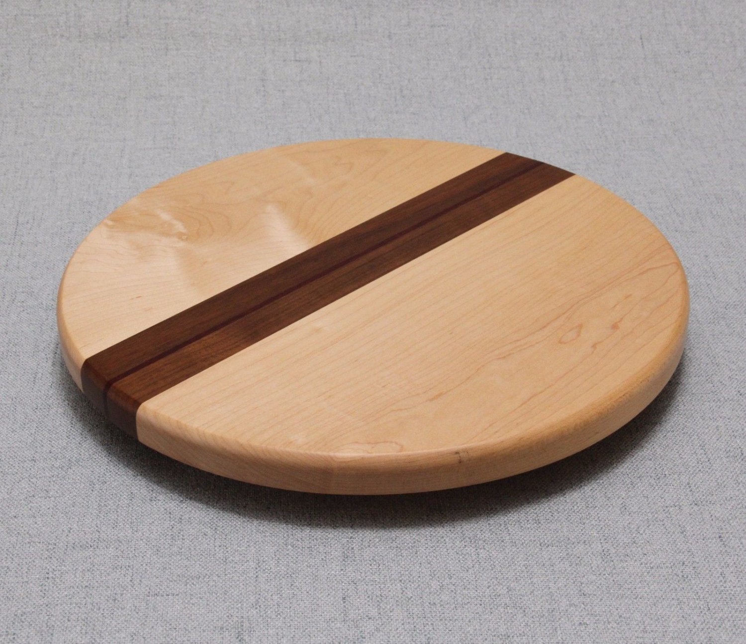 Handcrafted Walnut Maple & Purpleheart Lazy Susan 12" JK Creative Wood EUC