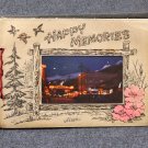Vintage 60s Alaska Happy Memories Leather Cover Ketchikan + 5 photos, 1 postcard