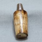 Cocktail Drink Shaker Stainless with Wood Inlay Tropical or Mid Century Decor