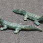 PAIR Cast Iron Alligators Gator Verdigris Garden or Home, Great Paperweight Size
