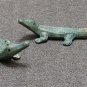 PAIR Cast Iron Alligators Gator Verdigris Garden or Home, Great Paperweight Size