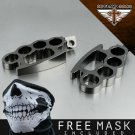 88-17 Harley Davidson Dyna Low Rider Fat Bob Black Chrome Footpegs Kit