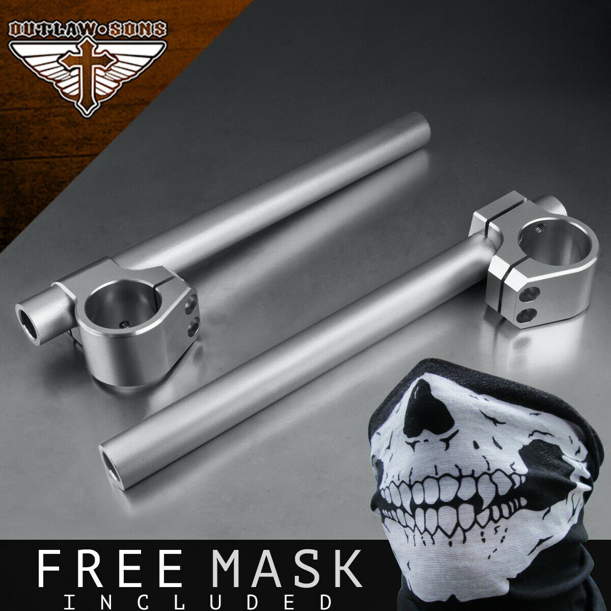 88-17 Harley Dyna Low Rider Glide Series 39mm Forks Silver 1" Clip On Handlebars