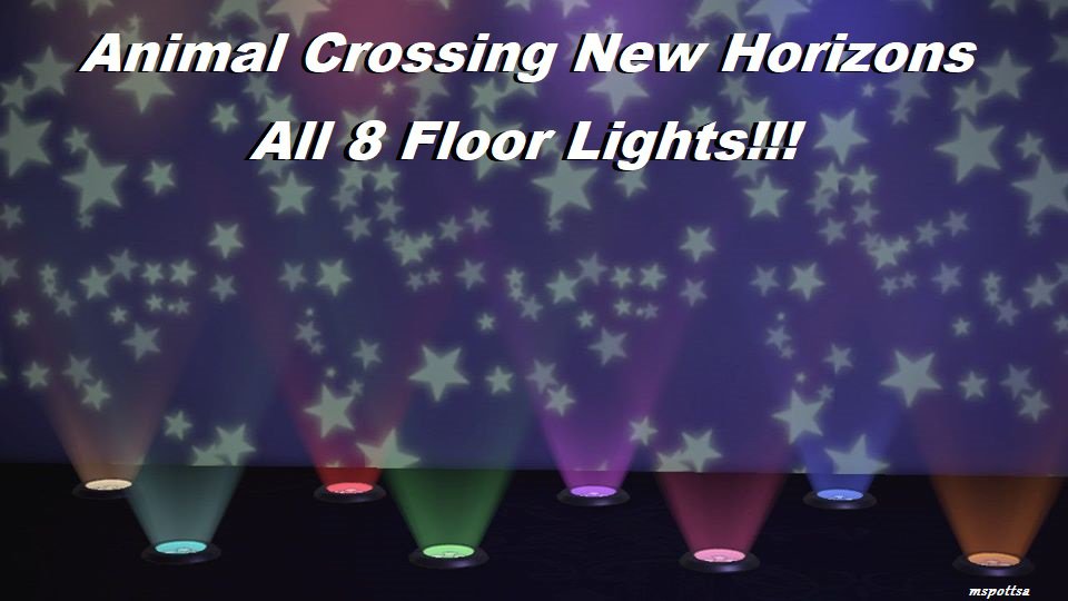 Complete All 8 Colorful Floor Lights Bundle Lot Animal Crossing New