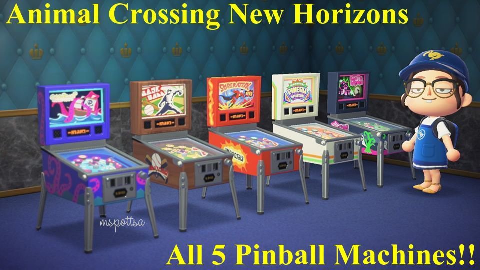 Complete All 5 Pinball Machines Bundle Lot Animal Crossing New