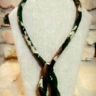 Camouflage Necklace, Fabric Necklace, Rope Necklace, Boho Necklace, Gift for Her, Birthday Gift