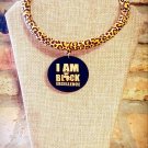 Ankara Necklace, I Am Black Excellence Necklace, Fabric Necklace, Gift for Sister, Gift for Mom