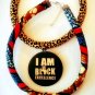 Ankara Necklace, I Am Black Excellence Necklace, Fabric Necklace, Gift for Sister, Gift for Mom
