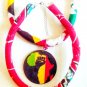 Ankara Necklace, Africa Map Necklace, Ankara Necklace, Fabric Necklace, Gift for Her, Unique Gift