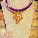 Ankara Necklace, Africa Map Necklace, Fabric Necklace, Rope Necklace, Gift for Her, Gift for Friend