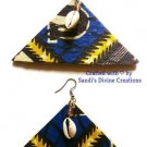 Ankara Earrings, Cowrie Beaded Earrings, Cowrie Tribal Earrings, Gift for Women, Friendship Gift