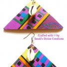 Ankara Earrings, Cowrie Beaded Earrings, African Fabric Jewelry, Gift for Wife, Gift for Mom