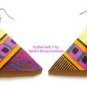 Ankara Earrings, Cowrie Beaded Earrings, African Fabric Jewelry, Gift for Wife, Gift for Mom