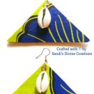 Ankara Earrings, Cowrie Earrings, Beaded Earrings, Fabric Earrings, Gift for Women, Mom Gift for Her