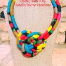 Multicolored Ankara Necklace, African Print Fabric Necklace, Unique Gift for Women, Gift for Her