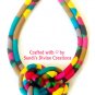 Multicolored Ankara Necklace, African Print Fabric Necklace, Unique Gift for Women, Gift for Her