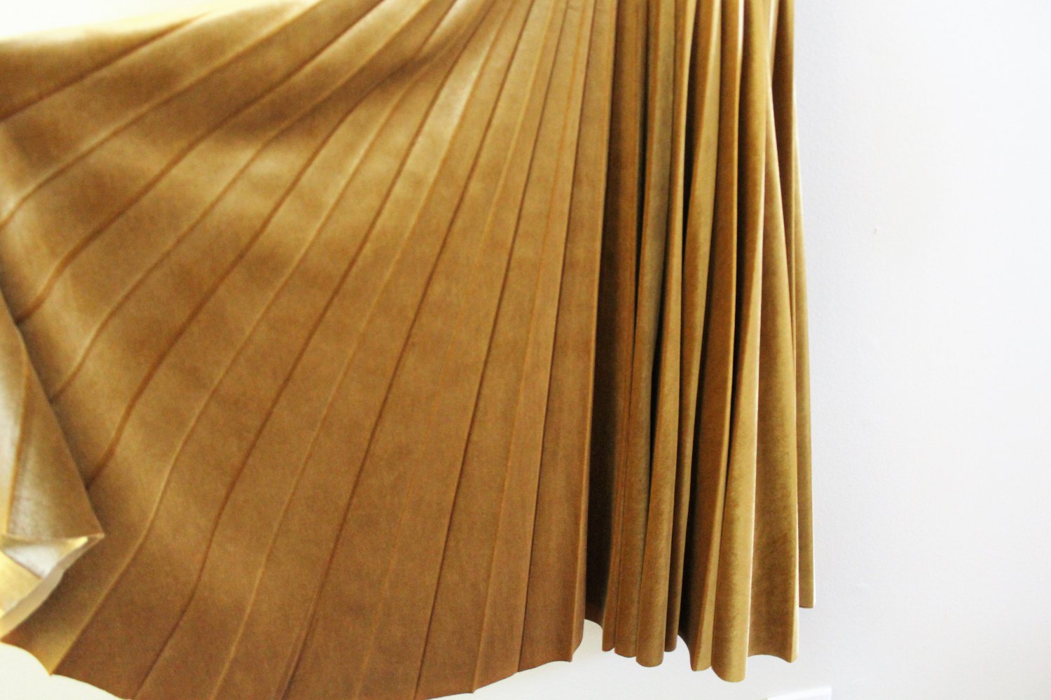 Chartreuse Velvet Cross strap pleated dress with keyhole and sheer top (Blair Dress, Saffron)