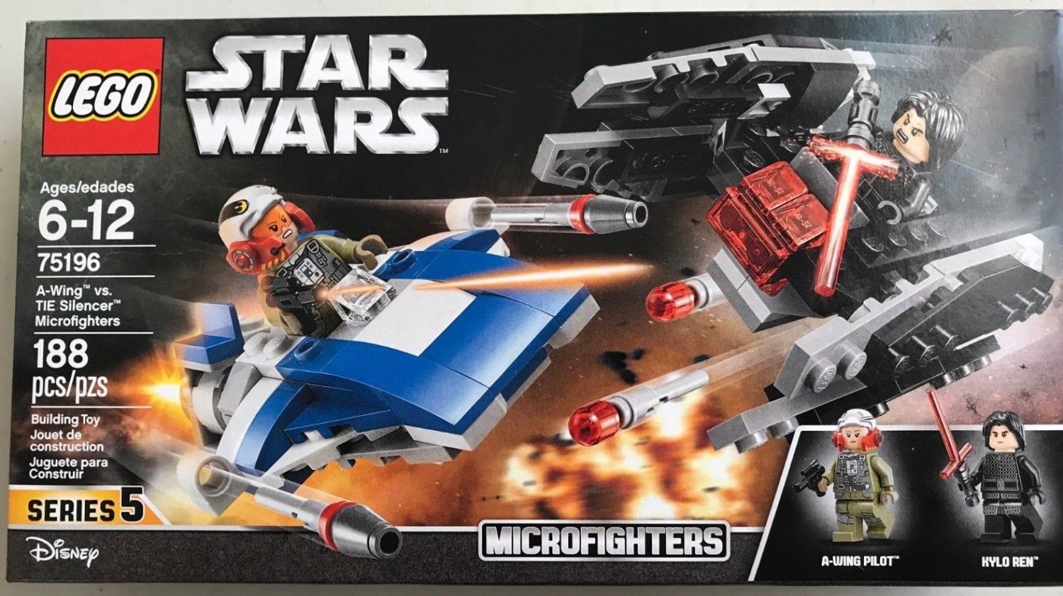 LEGO 75196 Star Wars A-Wing vs. TIE Silencer Microfighters