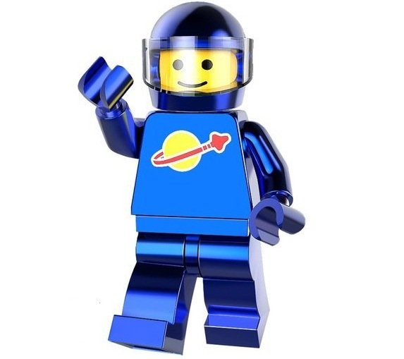 Minifigure Astronaut Blue Chrome Lego compatible Building Blocks Toys