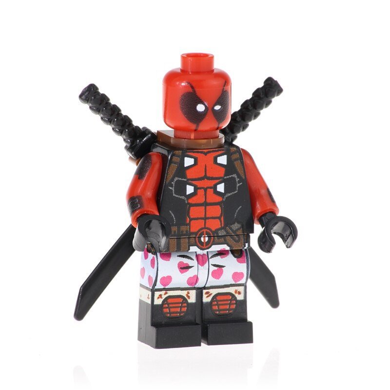 Minifigure Deadpool with Love Panties Marvel Super Heroes Building Lego Blocks Toys